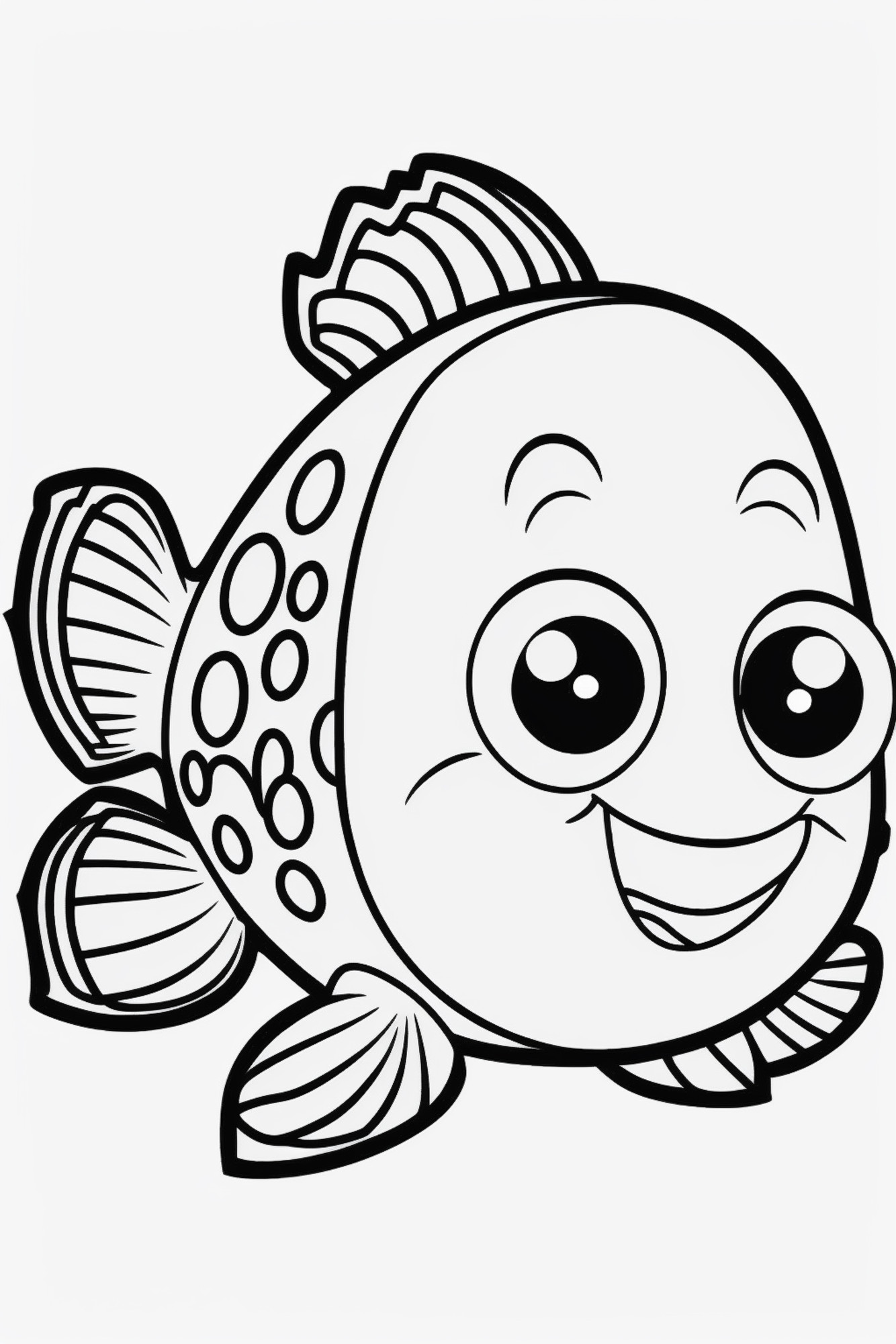 Раскраска для детей: рыба «Морская симфония»