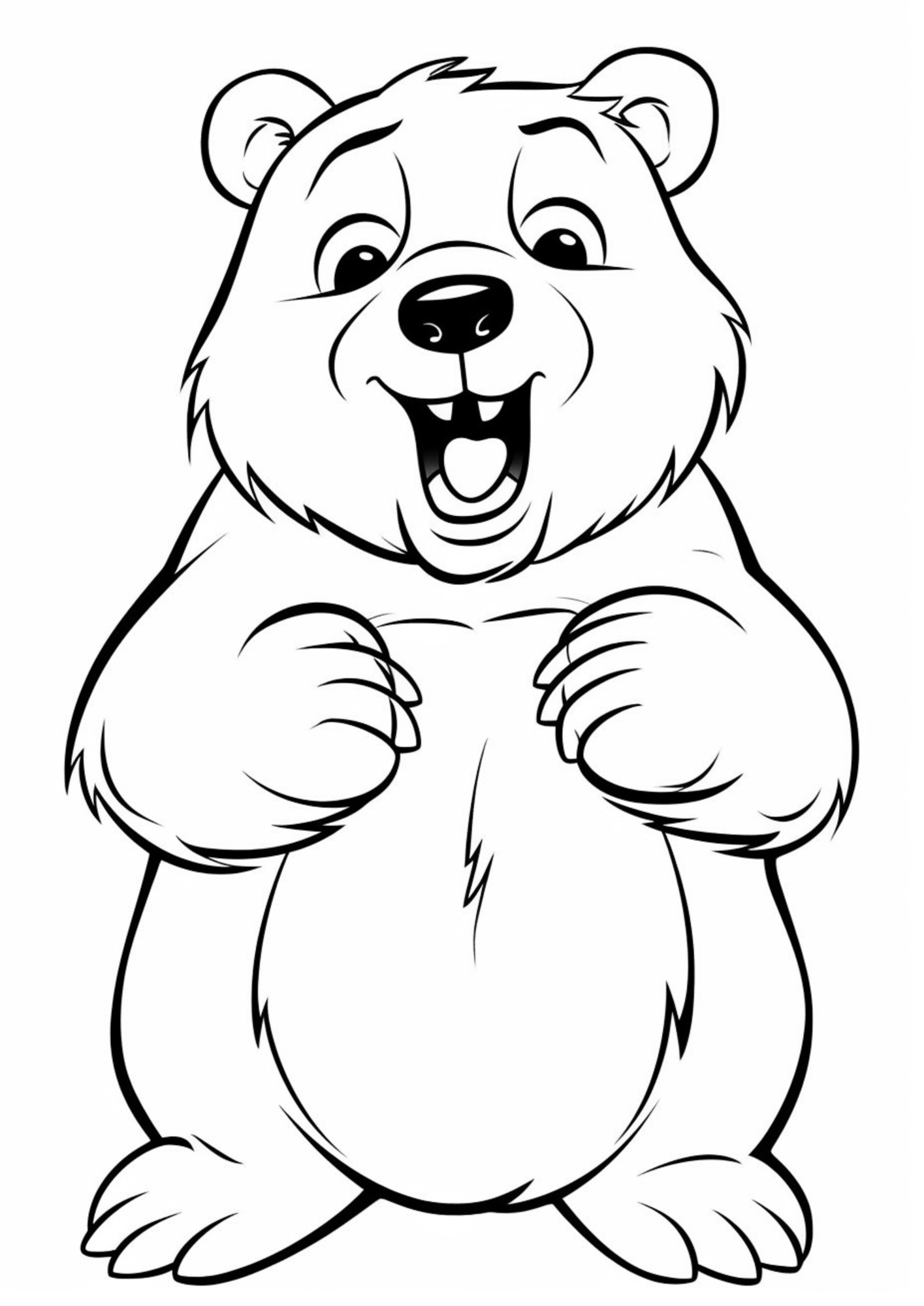 Раскраска для детей: веселый медведь