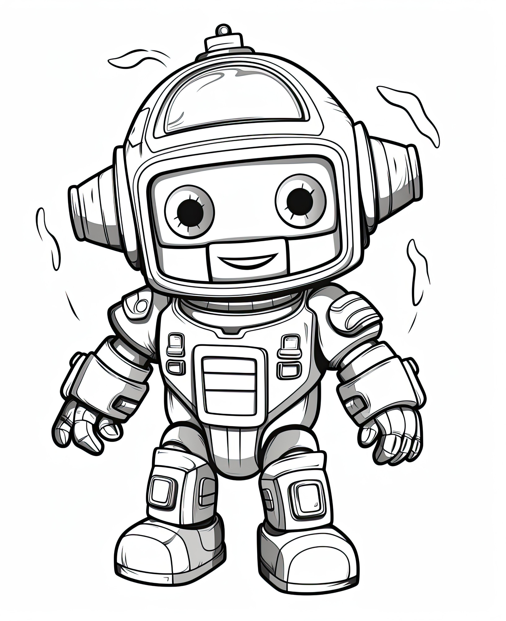 Раскраска для детей: робот космонавт