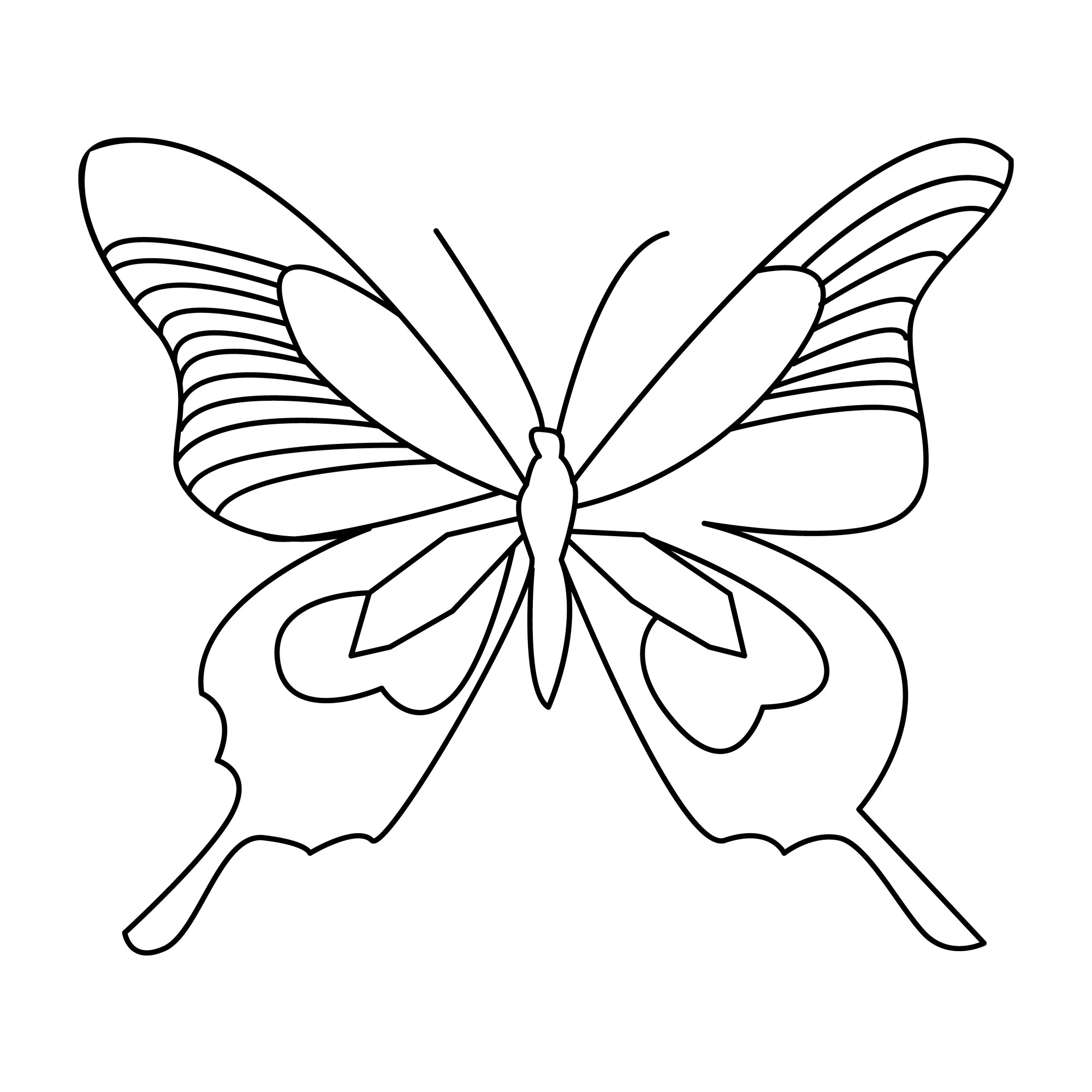 Раскраска для детей: отличная бабочка