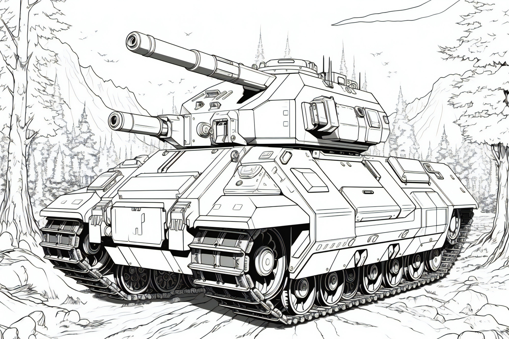 Раскраска для детей: танк «Гипердракон»