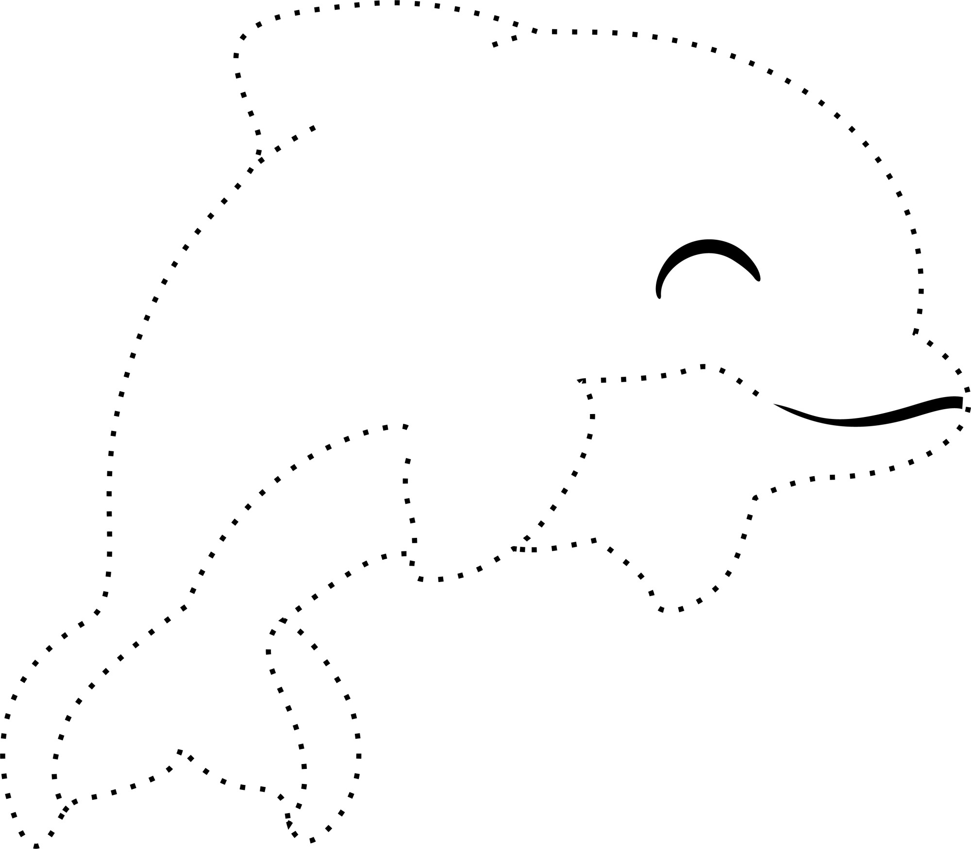 Раскраска для детей: дельфин по точкам