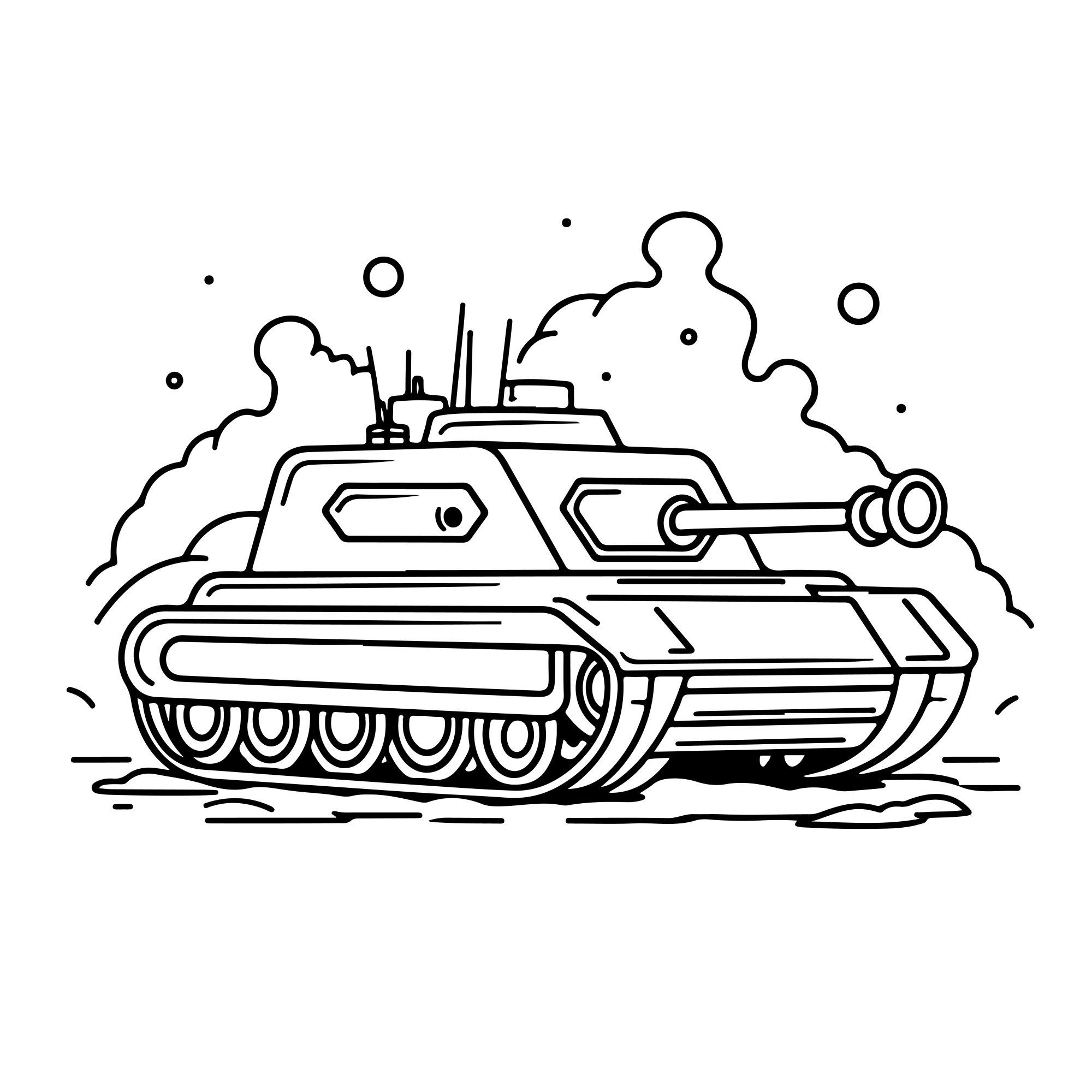 Раскраска для детей: танк «Титан»