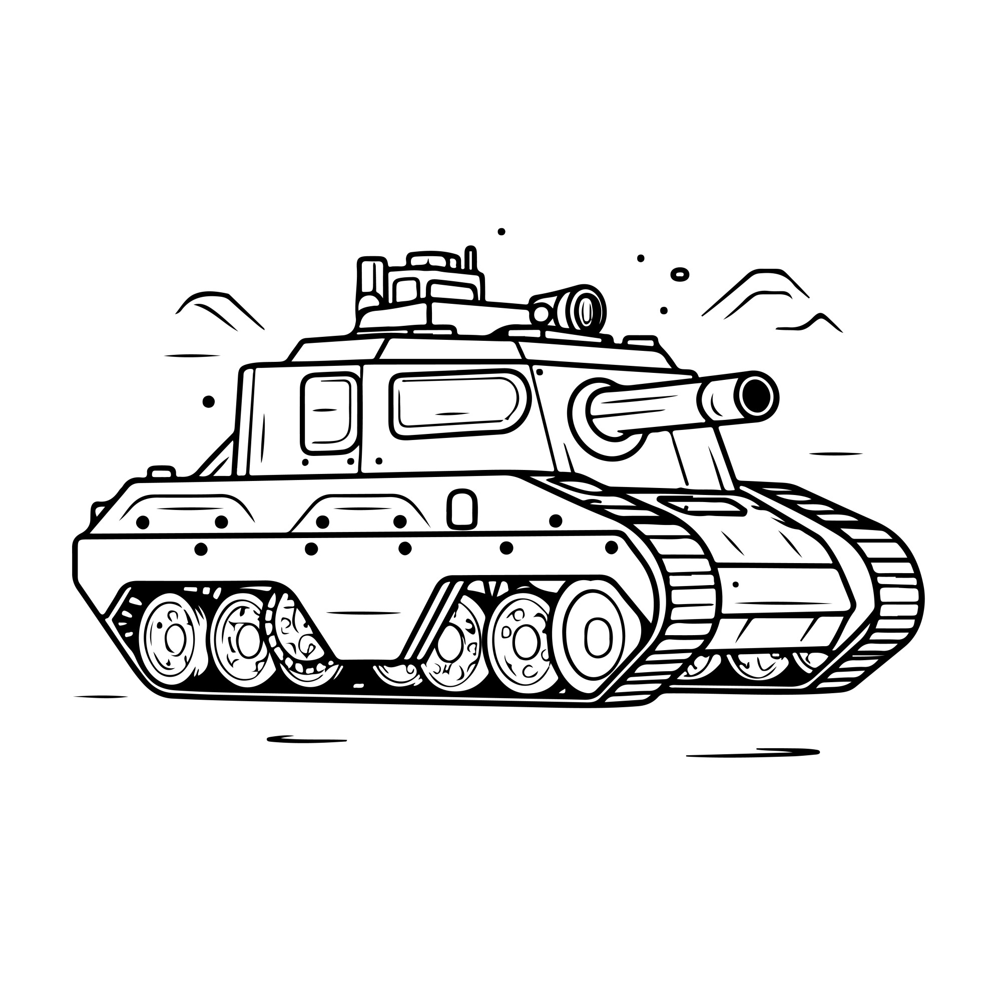 Раскраска для детей: танк монстр