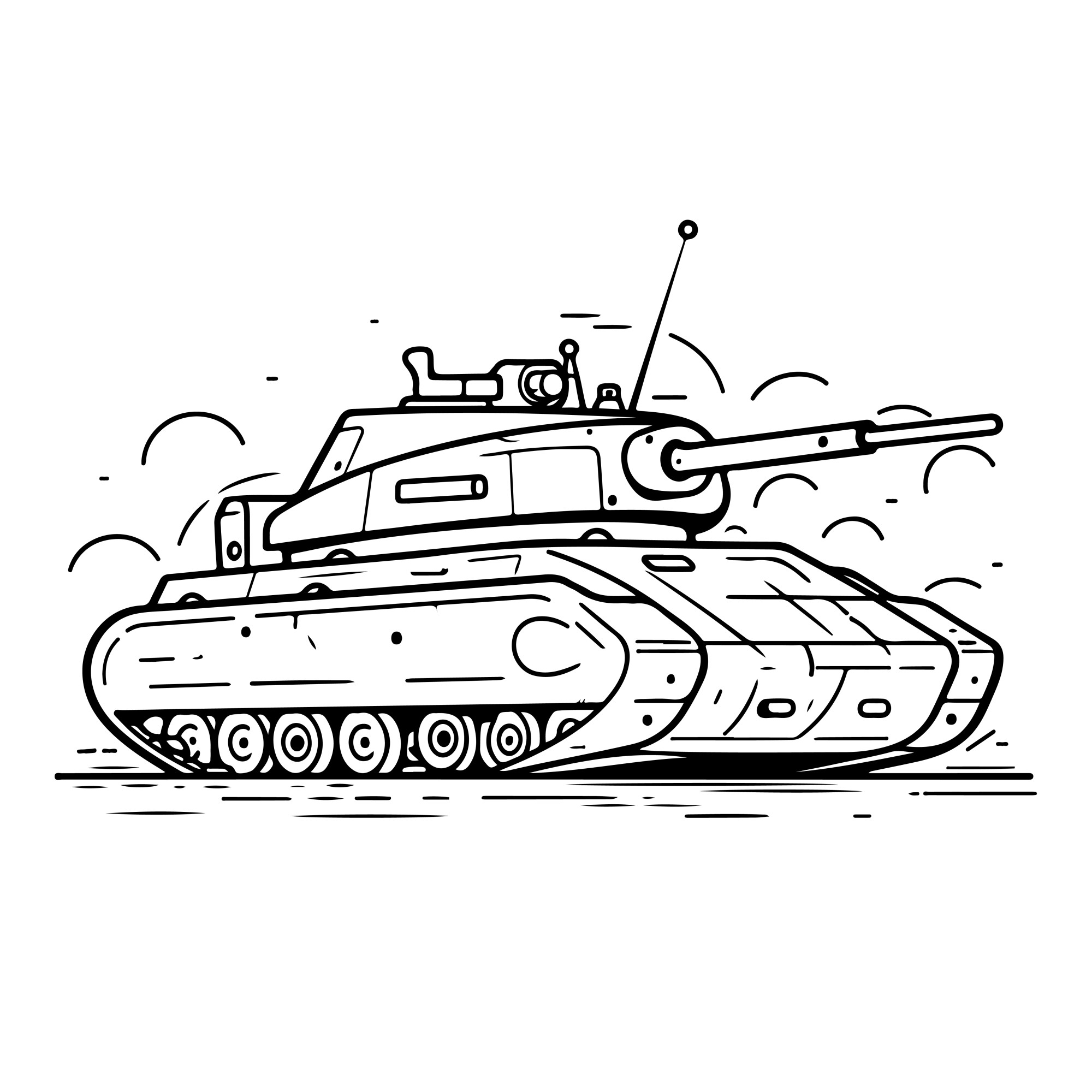 Раскраска для детей: танк «Броня»