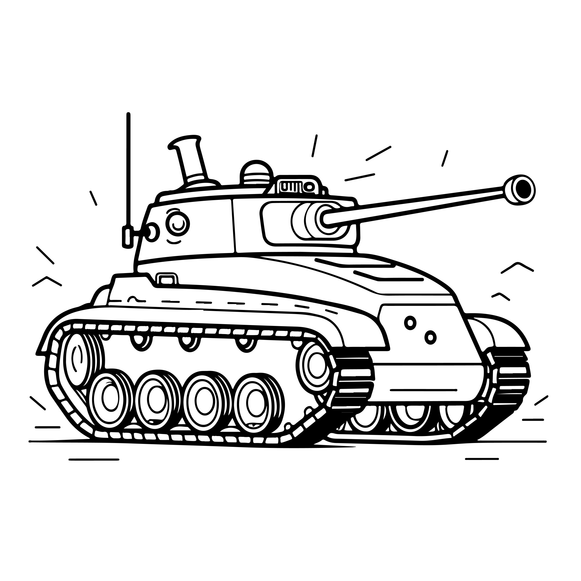 Раскраска для детей: танк «Городской опустошитель»