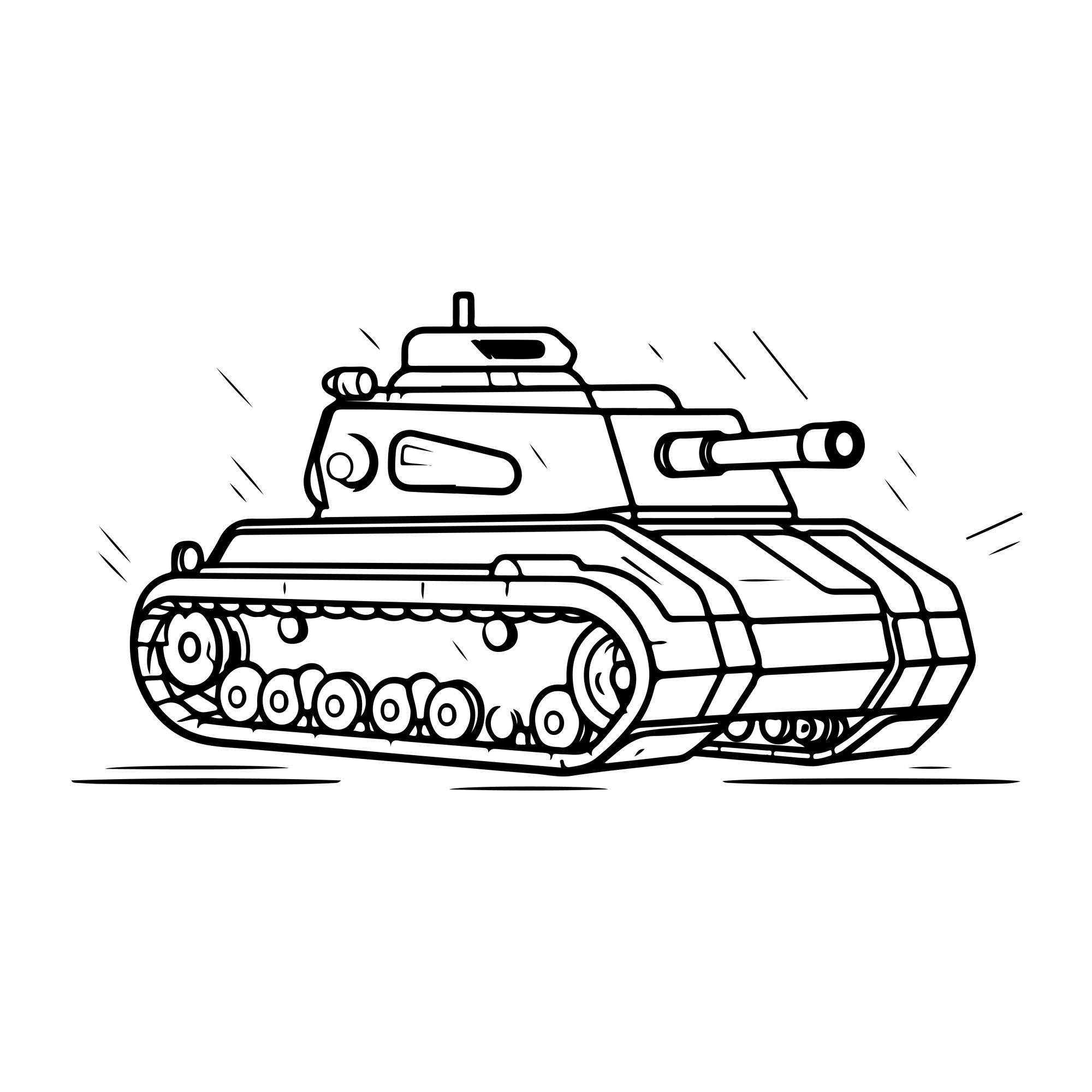 Раскраска для детей: танк «Разрушитель асфальта»