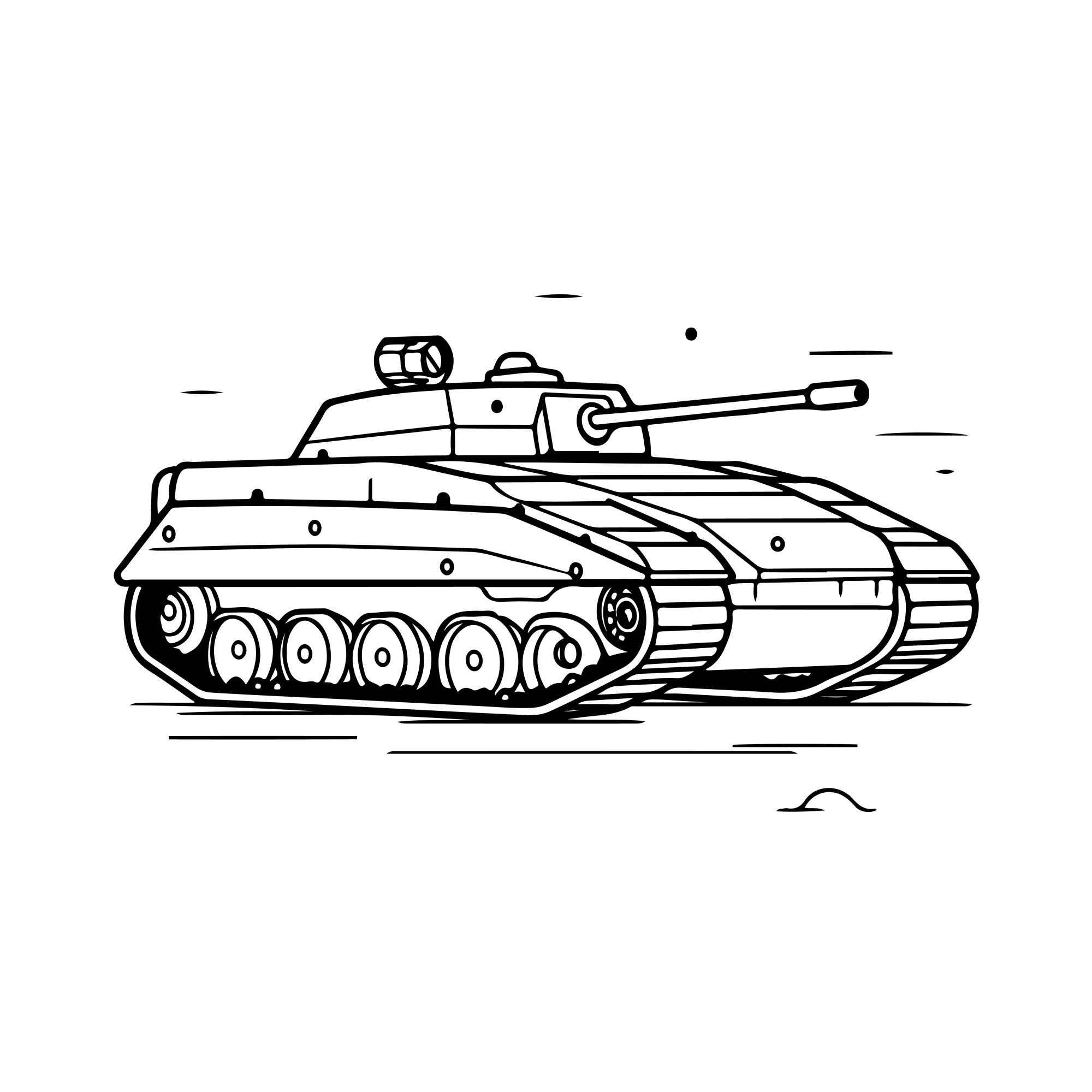 Раскраска для детей: танк «Стальной воин на гусеницах»