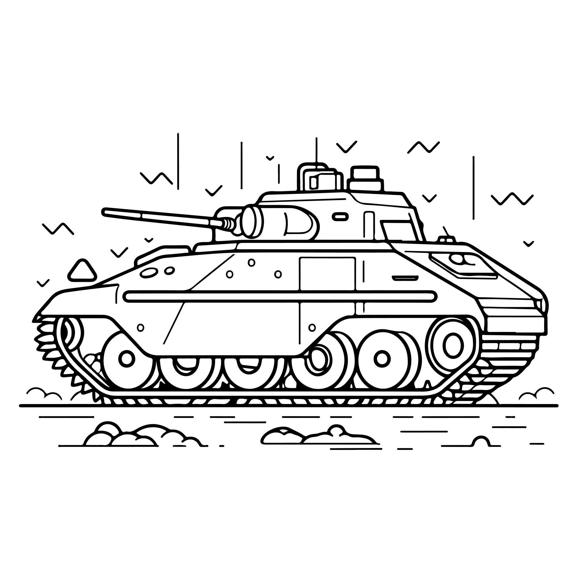 Раскраска для детей: танк «Авиапантера»
