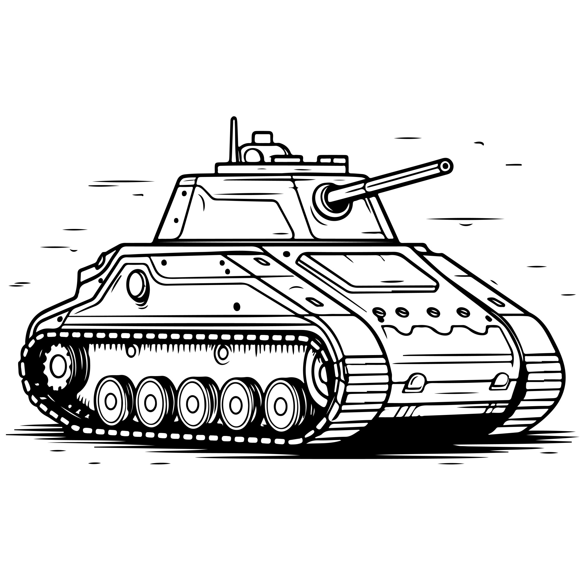 Раскраска для детей: танк-герой