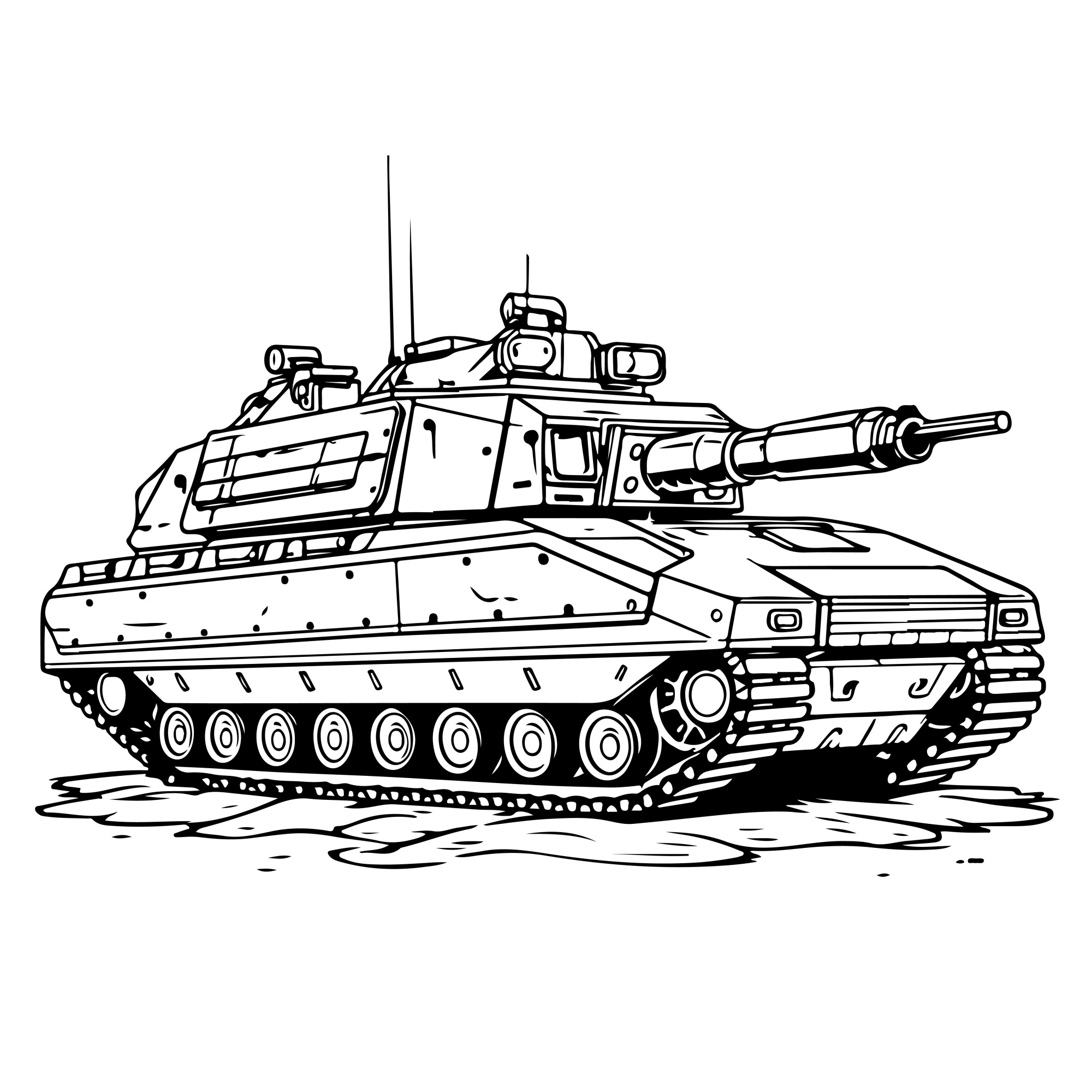 Раскраска для детей: танк «Титан-убийца»