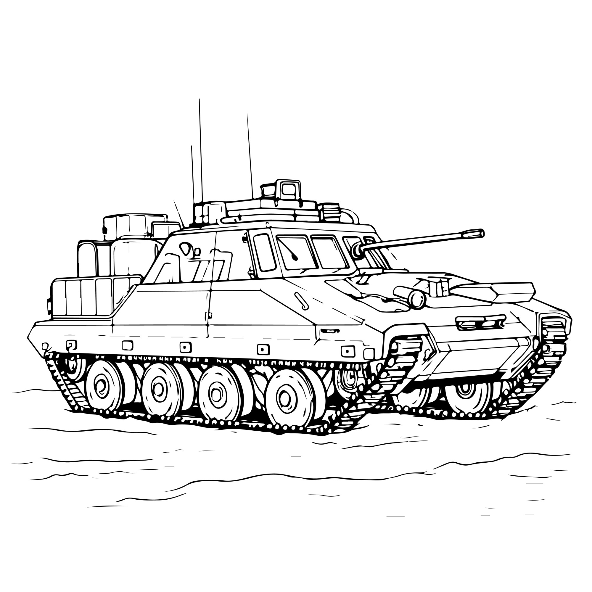 Раскраска для детей: танк «Железный дракон»