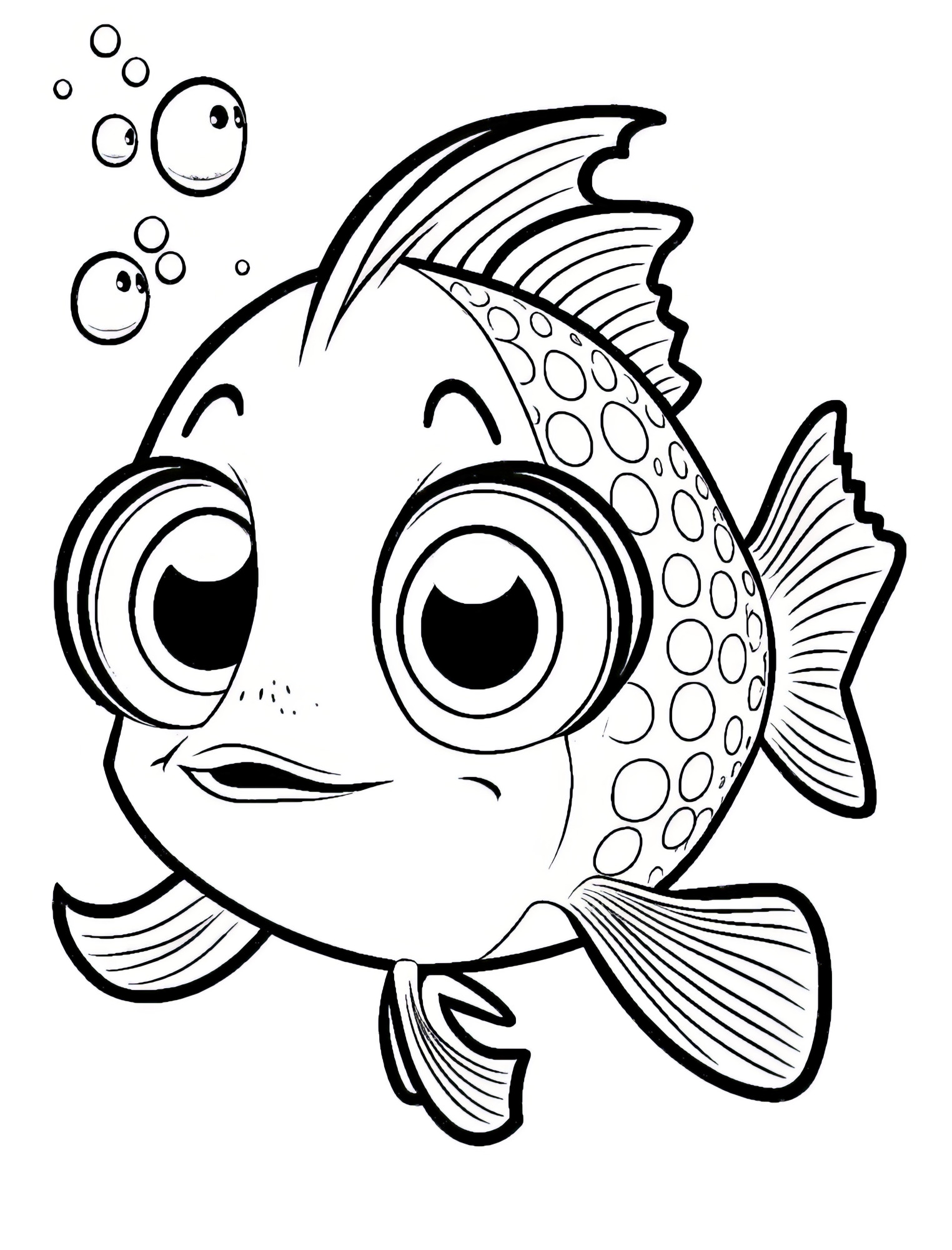 Раскраска для детей: рыбка «Морская прелестница»