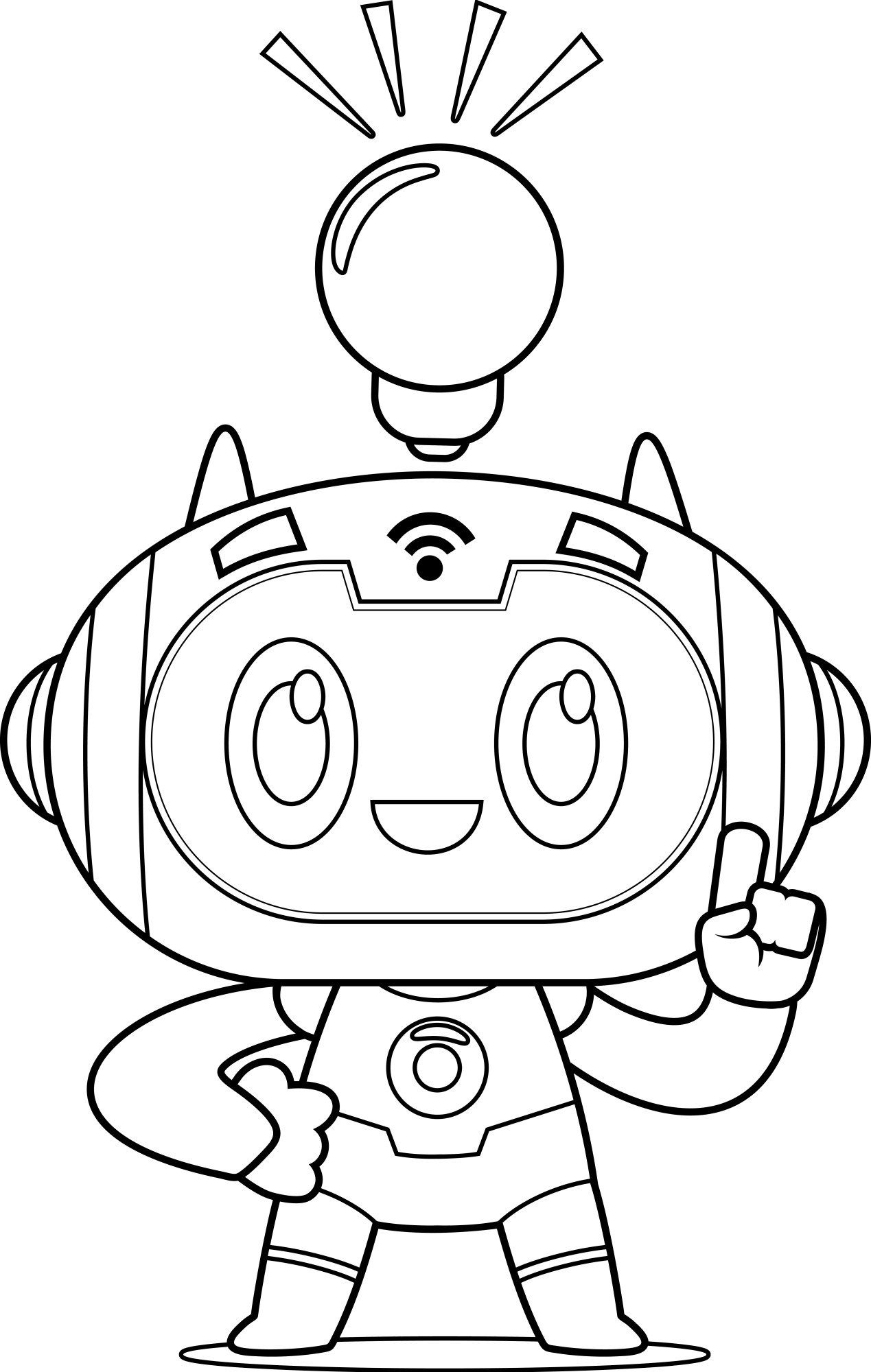 Раскраска для детей: идейный робот