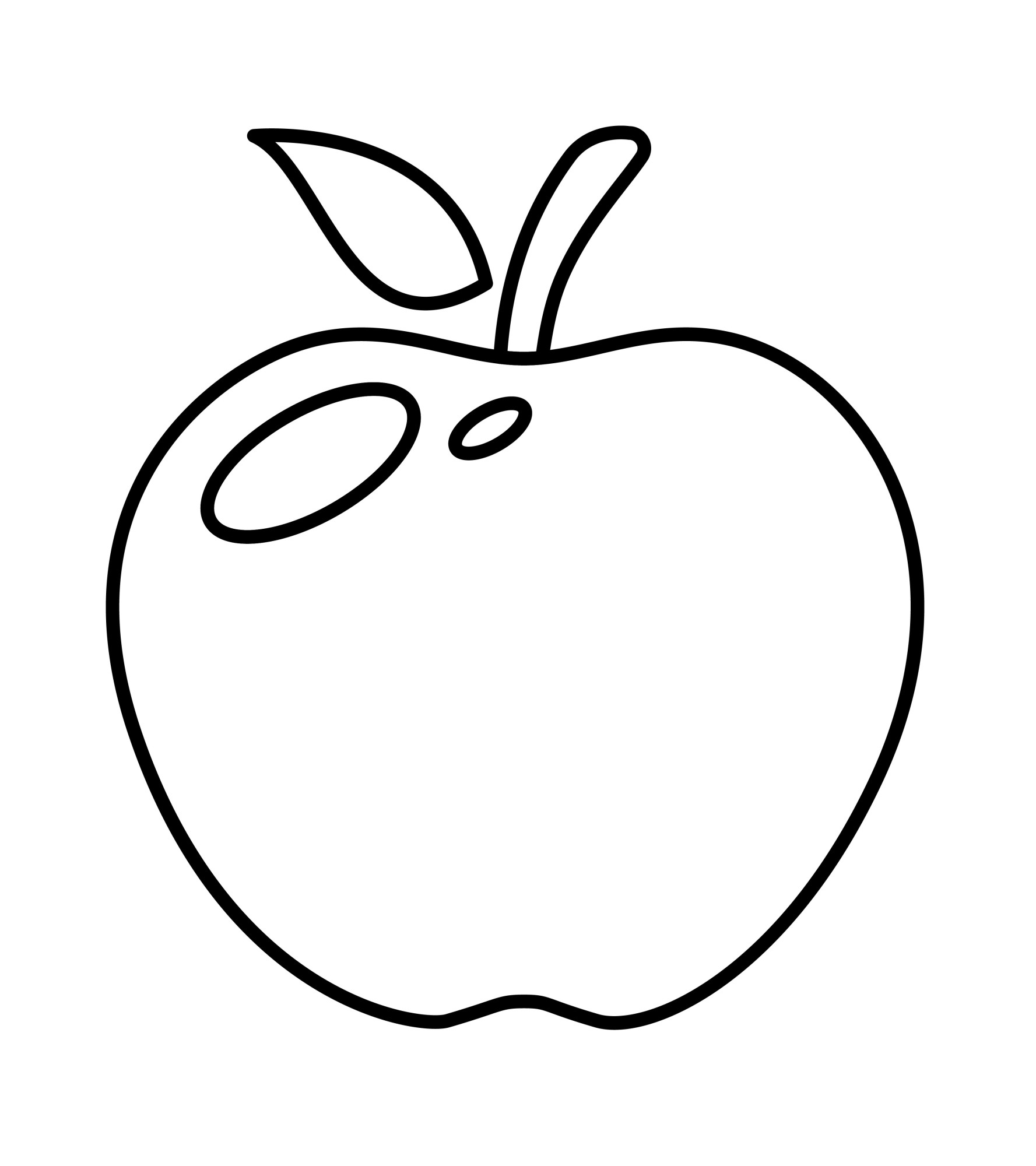 Раскраска для детей: освежающее яблоко
