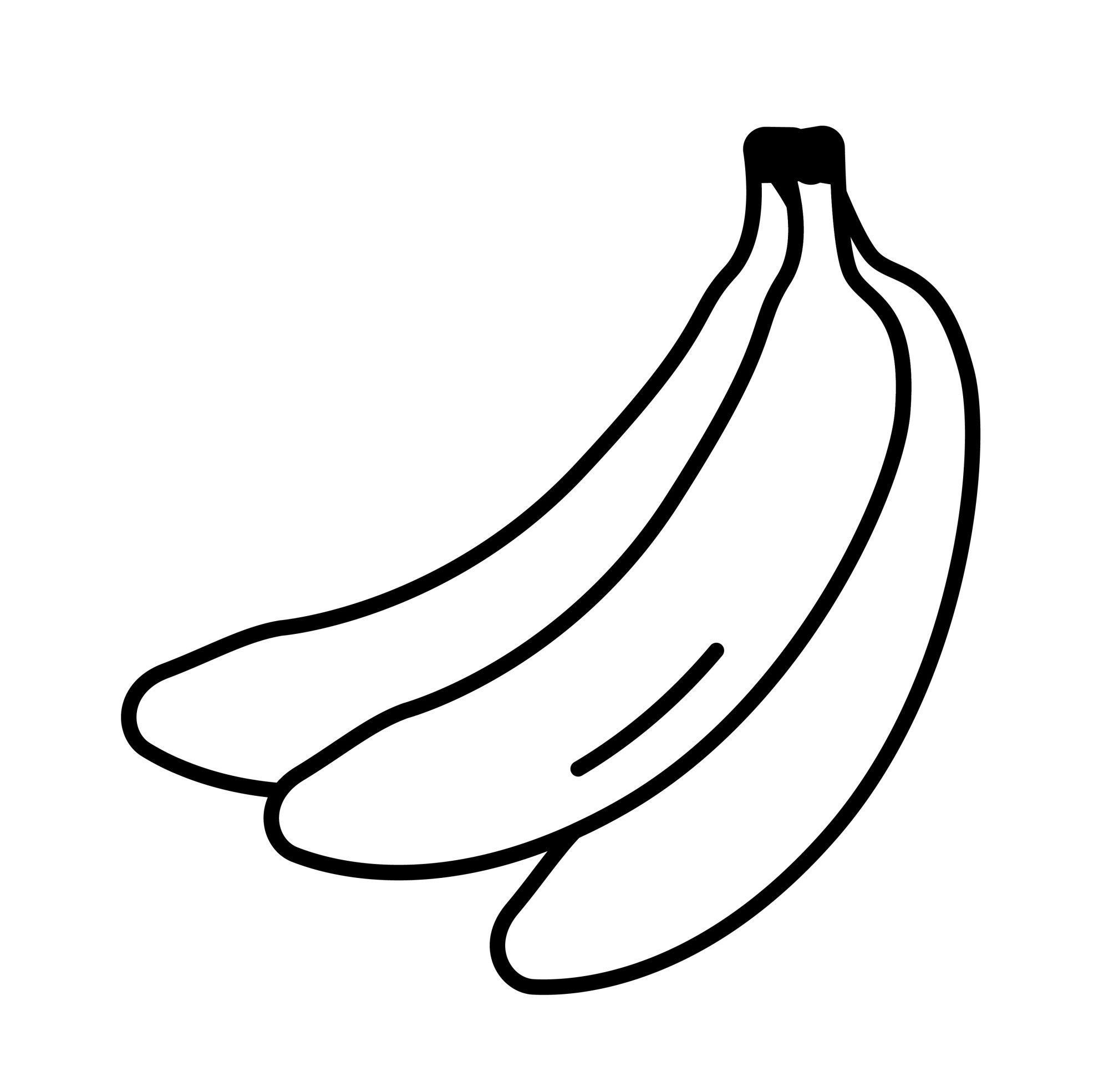Раскраска для детей: три банана