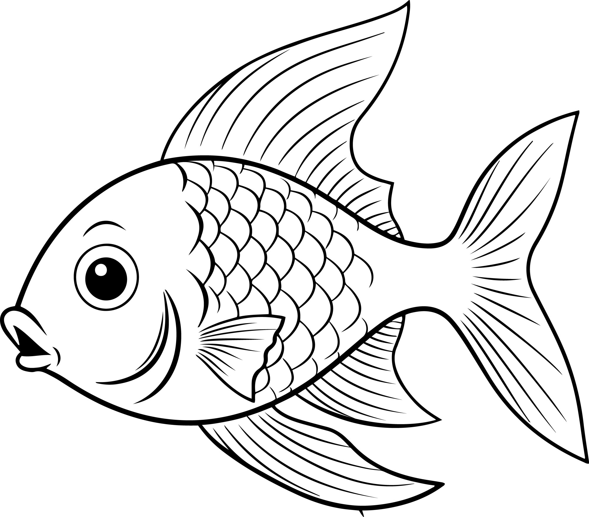 Раскраска для детей: рыба «Мелодии под водой»