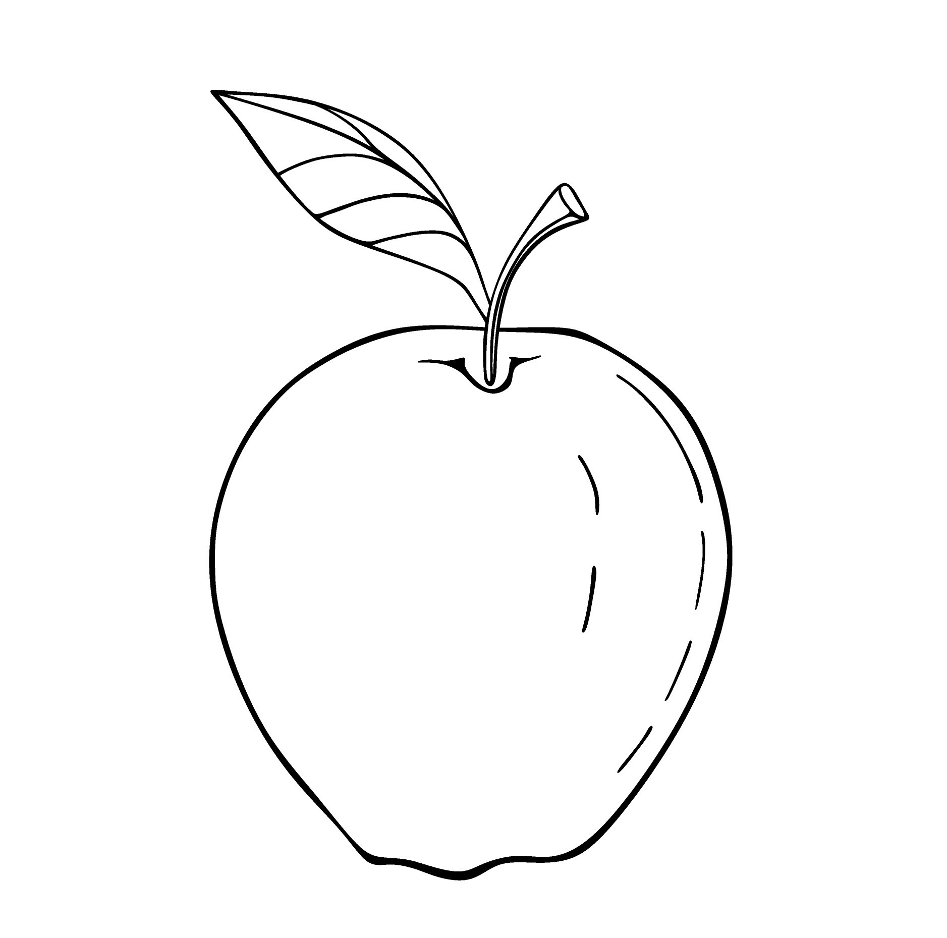 Раскраска для детей: хрустящее яблоко