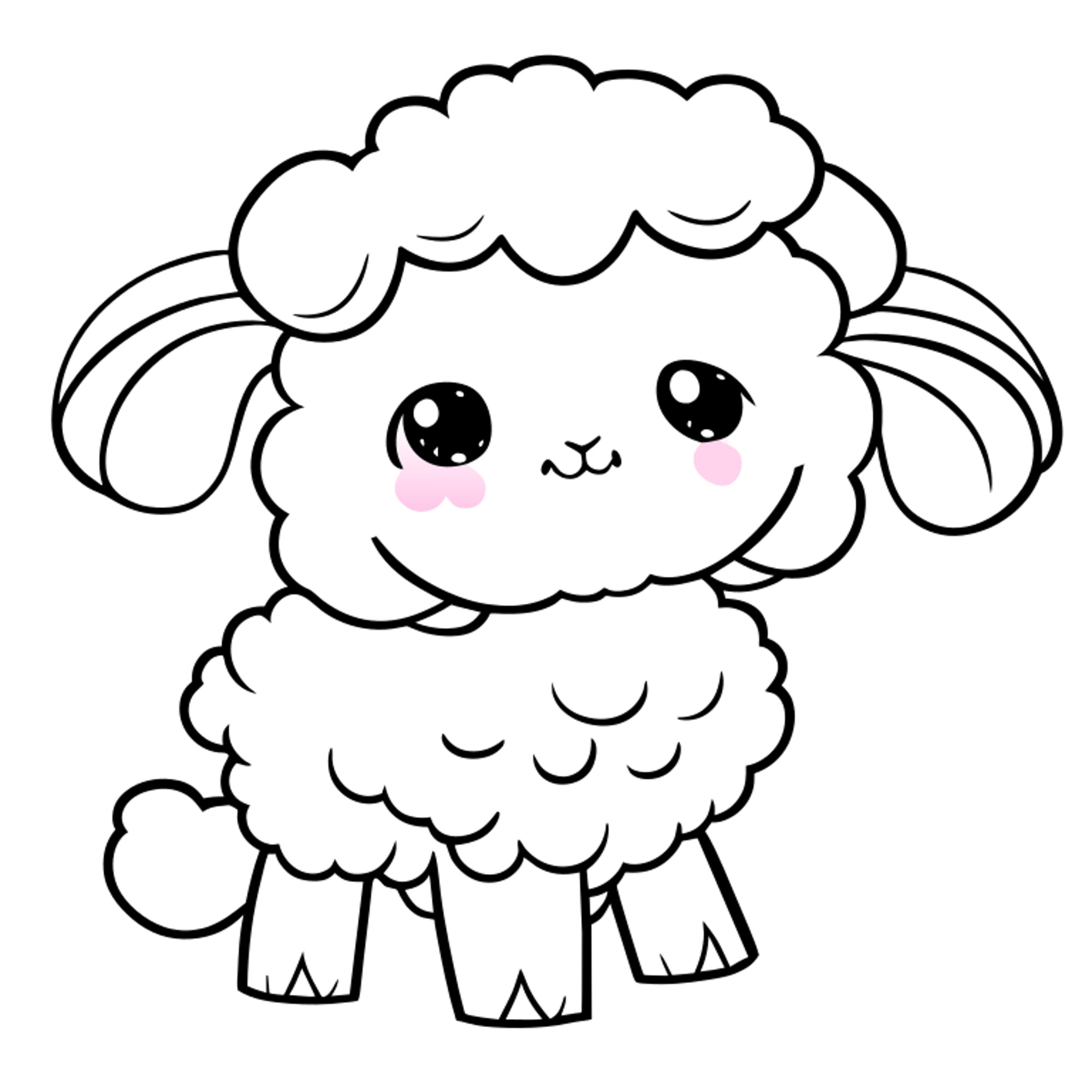 Раскраска для детей: милая овечка