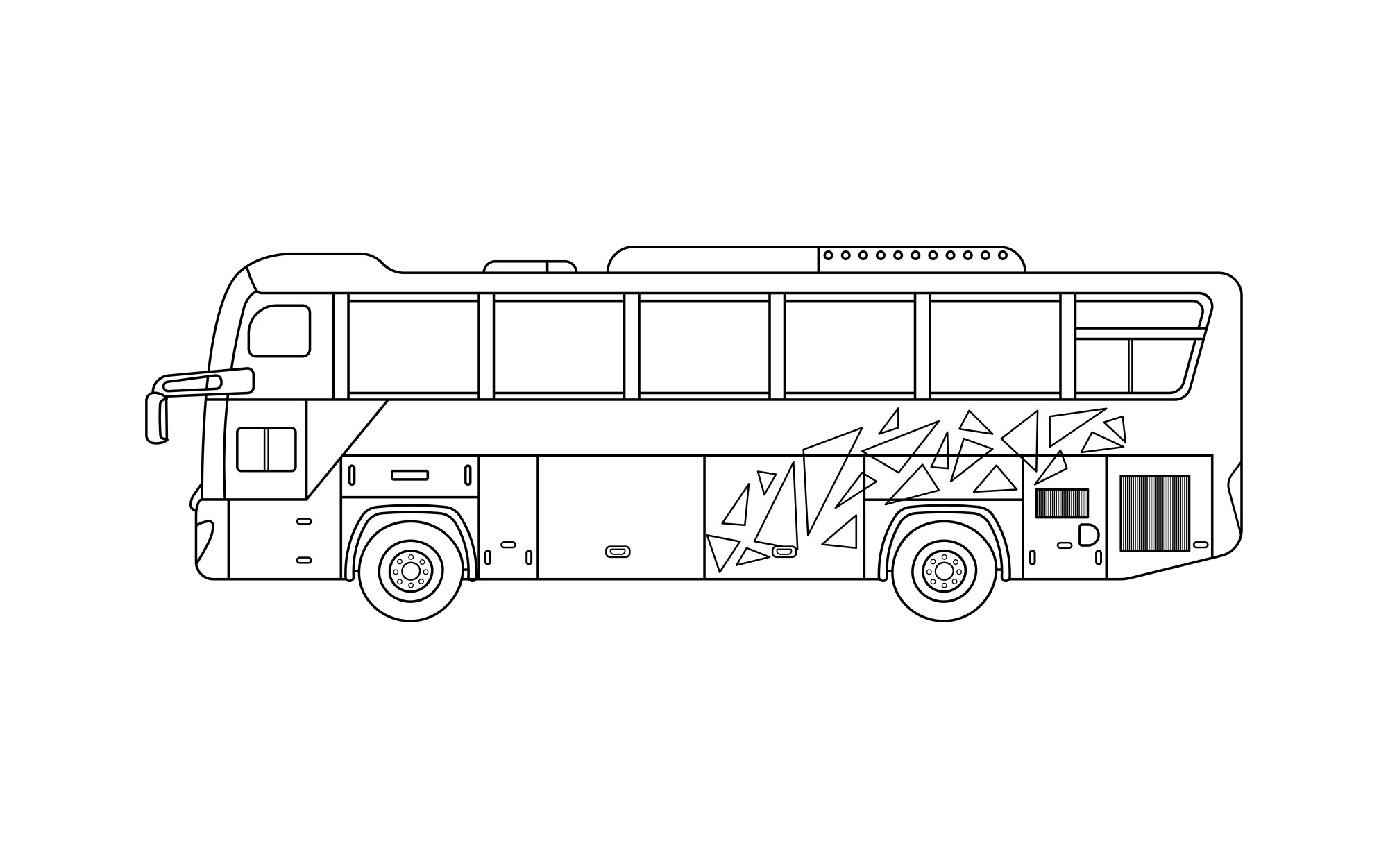 Раскраска для детей: рейсовый автобус