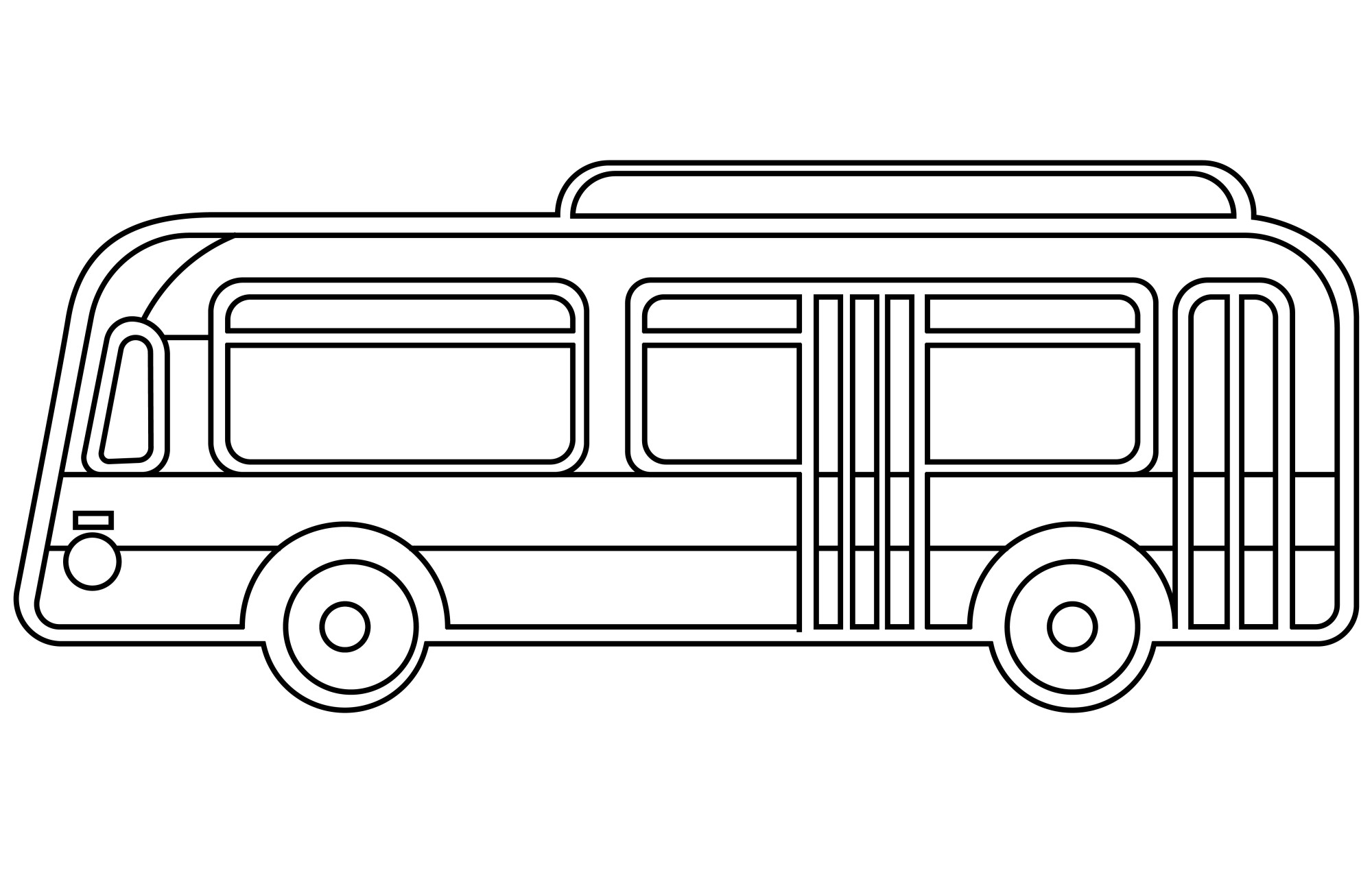 Раскраска для детей: контур городского автобуса
