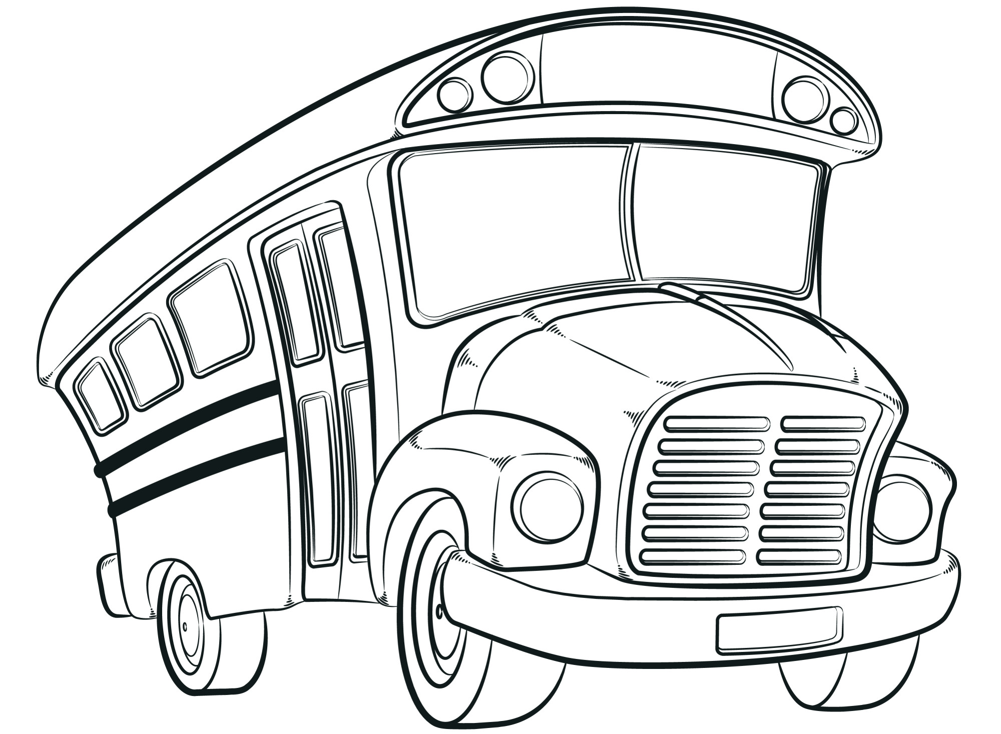 Раскраска для детей: большой школьный автобус