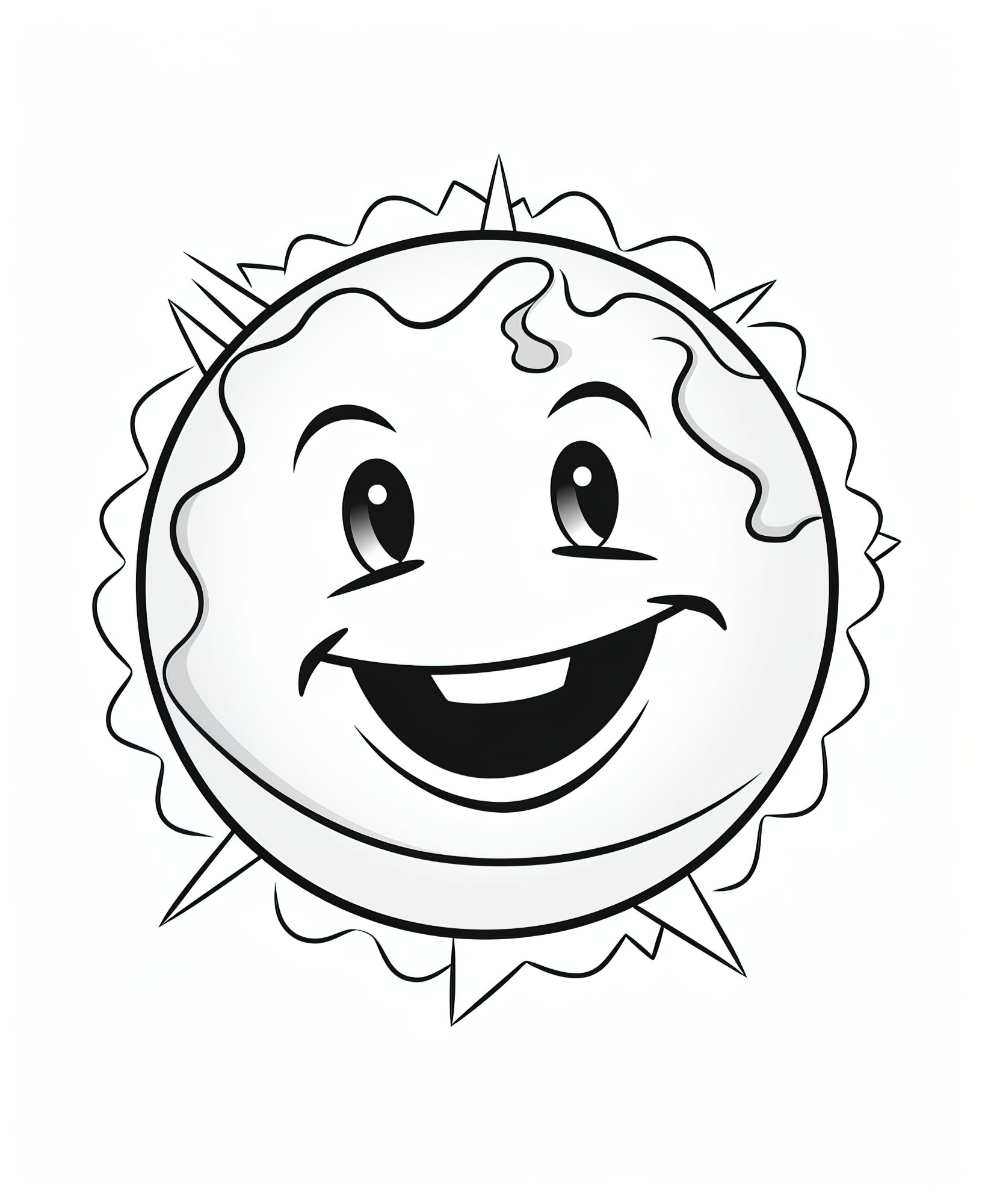 Раскраска для детей: смайлик в виде земли с улыбкой