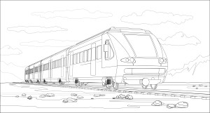 Раскраска современный скоростной поезд
