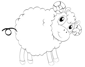 Раскраска игривая овца