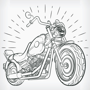 Раскраска мотоцикл «Кружева асфальта»