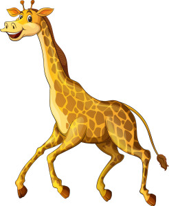 Раскрашенная картинка: бегущий жираф