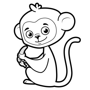 Раскраска обезьяна и банан