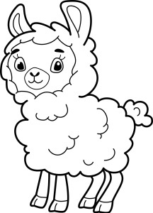 Раскраска пушистая овечка