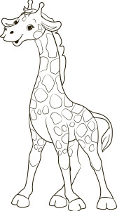 Раскраска пятнистый жираф с длинной шеей