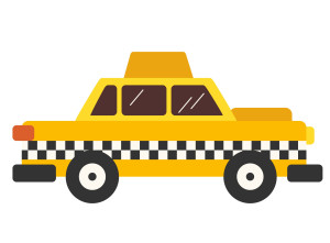 Раскрашенная картинка: такси желтый седан