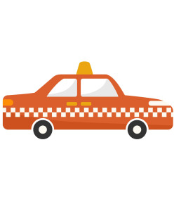 Раскрашенная картинка: оранжевое такси