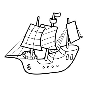 Раскраска игрушечный корабль парусник «Морская гармония»