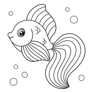 Раскраска золотая рыбка из сказки