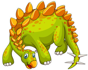 Раскрашенная картинка: забавный динозавр