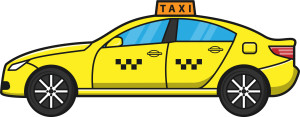 Раскрашенная картинка: машина такси