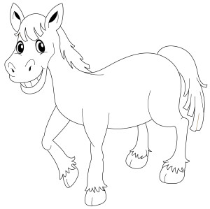 Раскраска лошадь из мультфильма