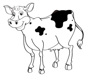 Раскраска добрая корова улыбается