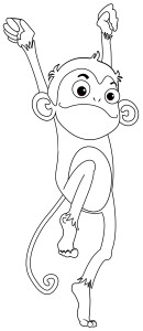 Раскраска танец обезьяны