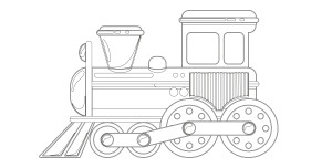 Раскраска поезд старый локомотив
