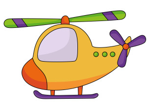 Раскрашенная картинка: миниатюрный вертолет