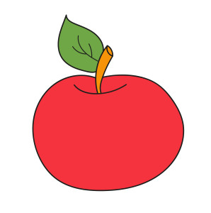 Раскрашенная картинка: кислое яблоко