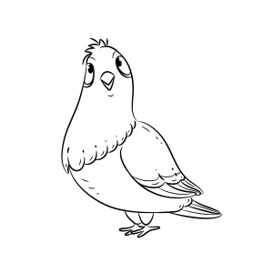 Раскраска мультяшная птица милый голубь
