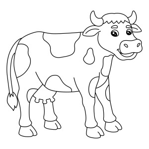 Раскраска корова му-му