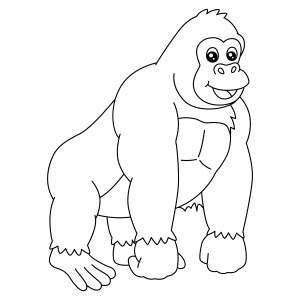 Раскраска сильная обезьяна горилла