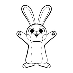Раскраска игрушечный заяц с поднятыми лапами